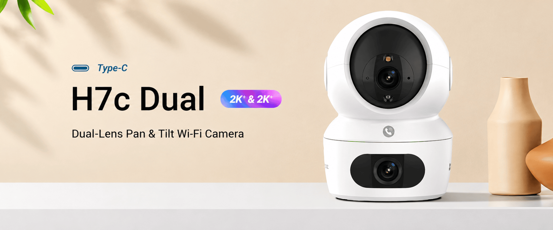 Ezviz H7C Dual Lens 4MP+4MP Pan/Tilt 2 Way Talk Color Night Vision WiFi Indoor Security CCTV Camera